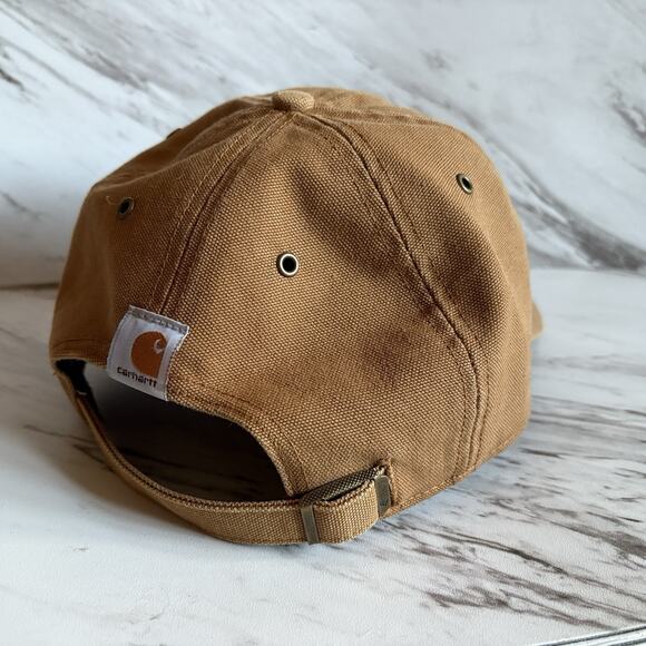 Hartford Whalers Strapback Dad Hat - Carthartt Duck Brown Canvas, 90s NHL Gift - Picture 3 of 8